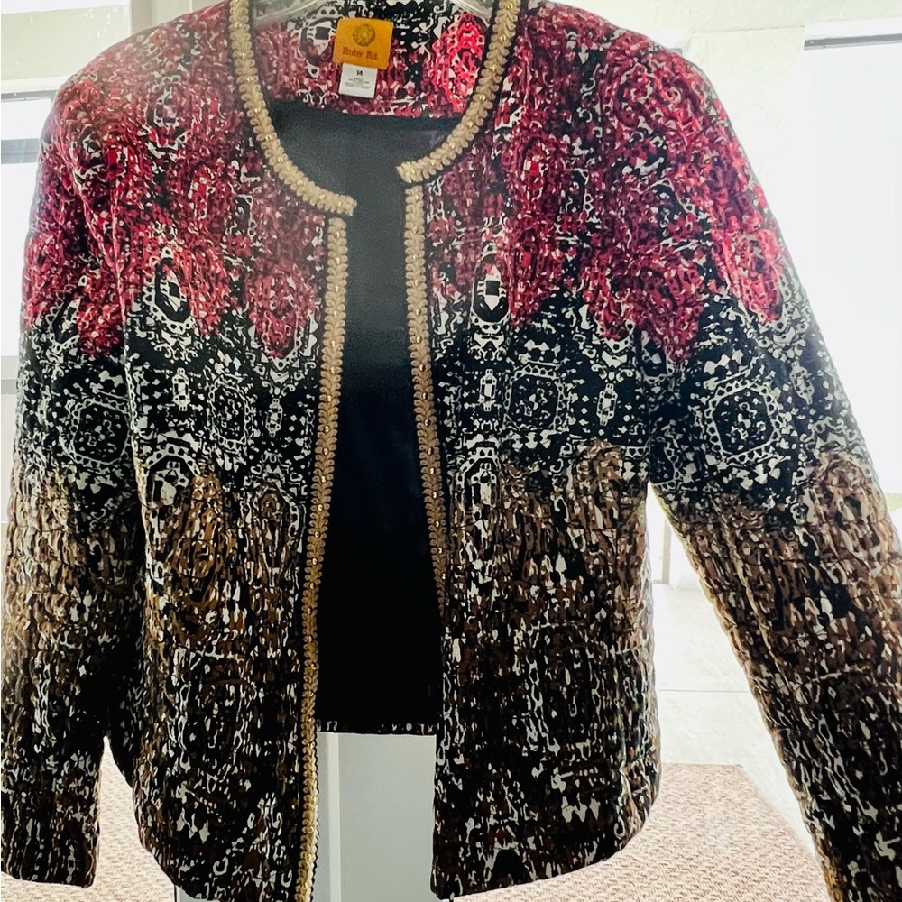Ruby Rd. Multicolor Patterned Blazer - image 1